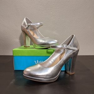 Silver Mary Jane heels